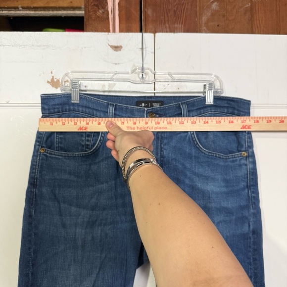 7 For All Mankind THE STRAIGHT Jeans Series 7 Denim Blue Size 34 Stretchy - Picture 3 of 11